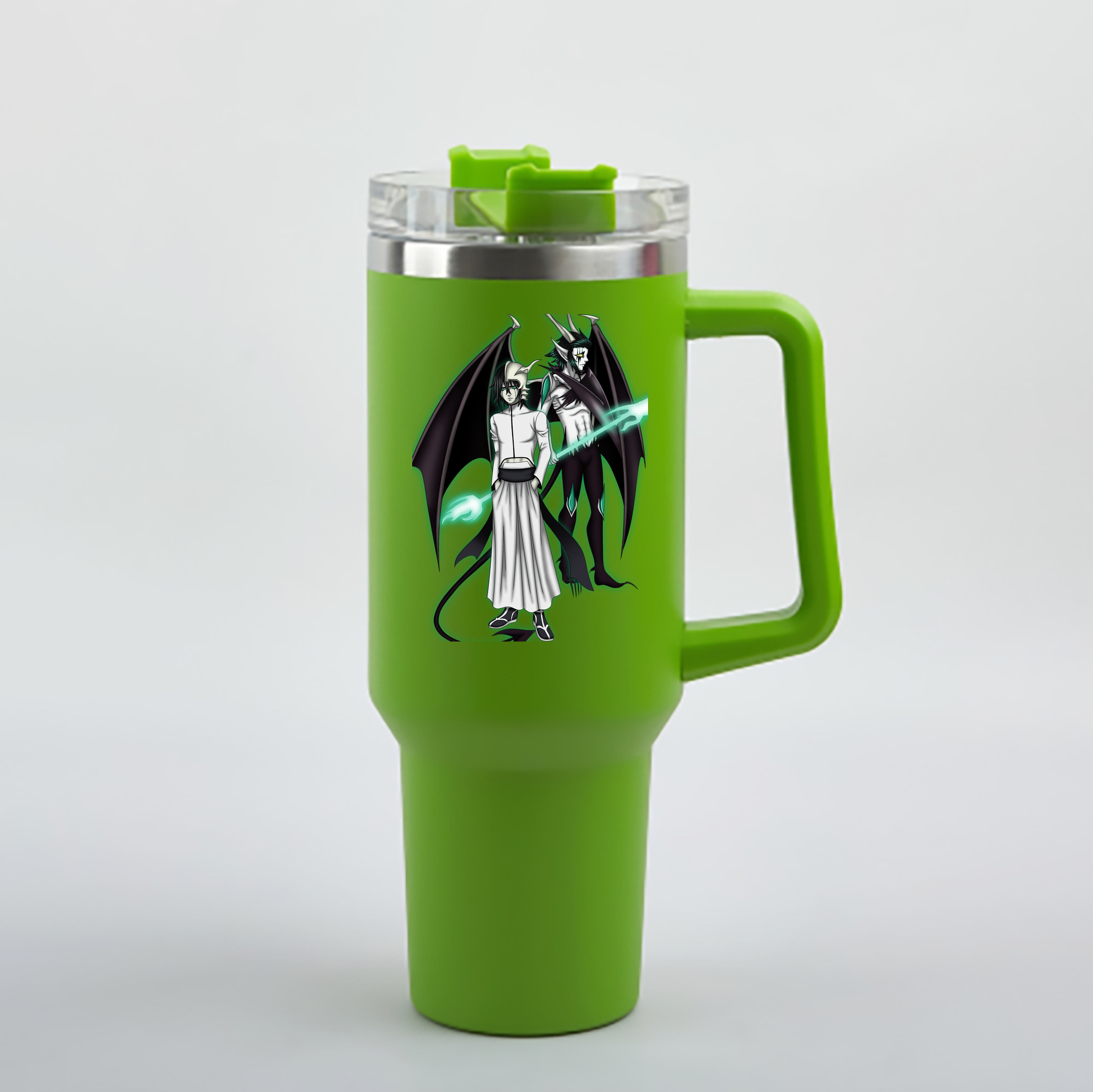 （画像用） ブリーチ ウルキオラ·シファー BLEACH Ulquiorra cifer 1200mL車用タンブラー - クリスタルステッカー（プラスチックストロー付き）